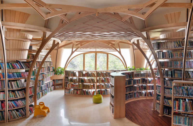 «Лес знаний»: восхитительная библиотека под древовидными колоннами