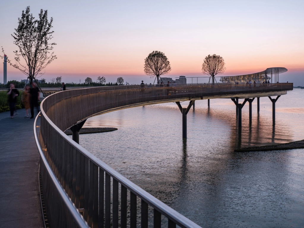 Yuandang Bridge: 586-метровый пешеходный мост над озером Юаньдан