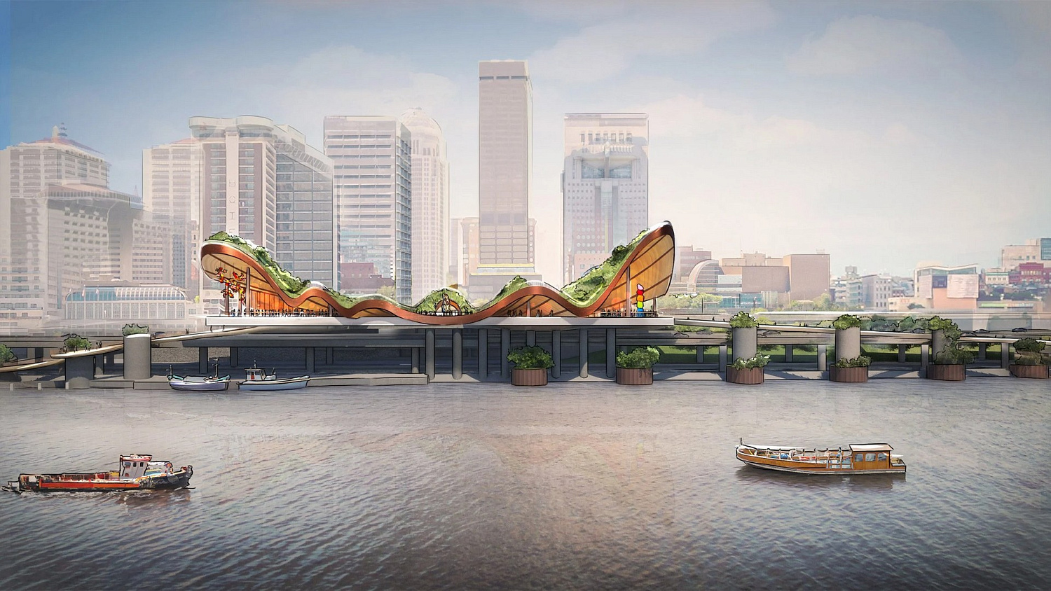 Heatherwick Studio проектирует «ленточный» парк на набережной в Кентукки